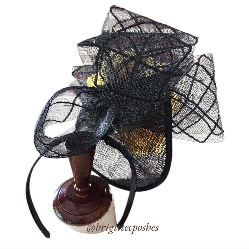 GIOVANNIO New York Black/Yellow Fascinator - Picture 7 of 12